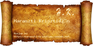 Haraszti Krisztián névjegykártya